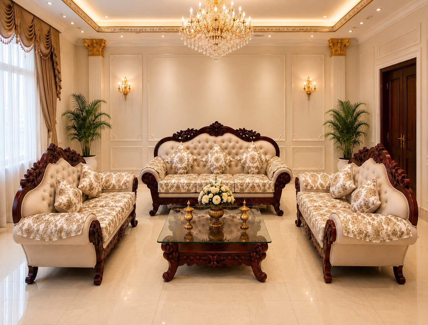 SA - KALIWALA  (3+2+2+C T) Luxury Sofa Set