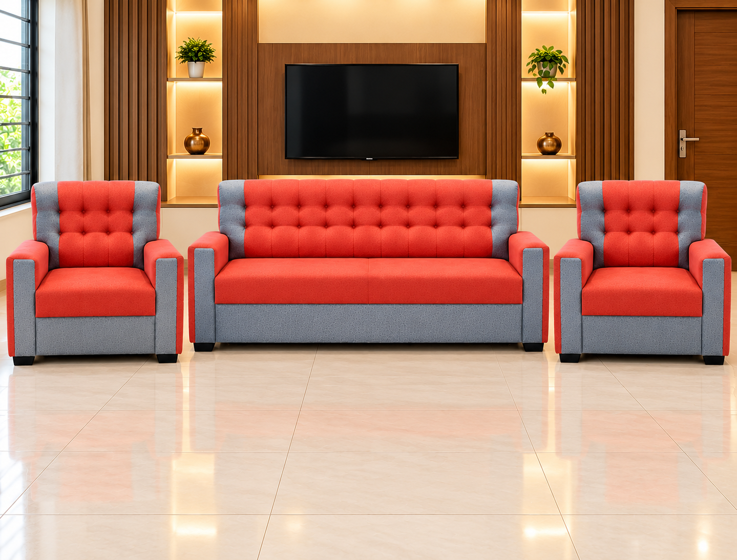 Nf - Roller (3+1+1) Sofa Set